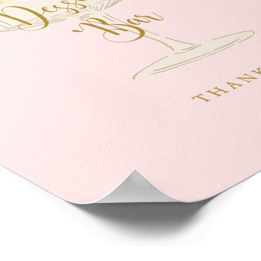 Rosa Petals und Prosecco Dusche Dessert Bar Sign Poster (Ecke)