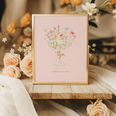 Rosa Petals und Prosecco Dusche Dessert Bar Sign Poster