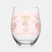 Rosa Petals und Prosecco Trinkbehälter Set Weinglas Ohne Stiel (Vorderseite)