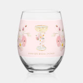 Rosa Petals und Prosecco Trinkbehälter Set Weinglas Ohne Stiel (Rückseite)