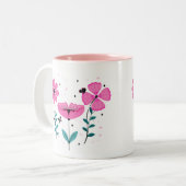 Rosa Petals Zweifarbige Tasse (Vorderseite Links)