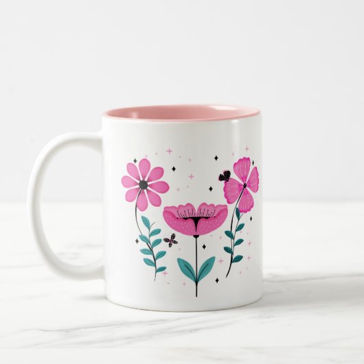 Rosa Petals Zweifarbige Tasse (Links)