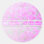 Rosa Petunia auf eleganten, weißen, glänzenden Auf Runder Aufkleber (Vorderseite)