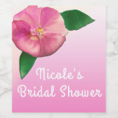 Rosa Petunias Elegantes Brautparty Weinkeller Weinetikett (Einzelnes Label)