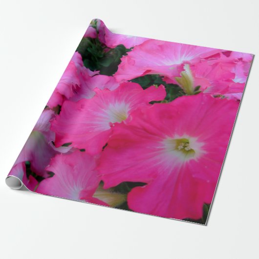 Rosa Petunien Geschenkpapier (Ungerollt)