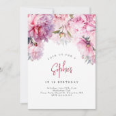 Rosa Pfannkuchen Geburtstagsparty Aquarell Einladung (Vorderseite)