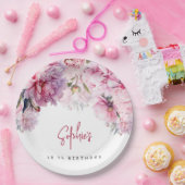 Rosa Pfannkuchen Geburtstagsparty Aquarell Pappteller (Party)