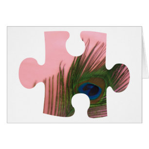 Rosa Pfau-Feder-Puzzlespiel-Stück