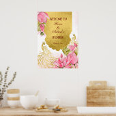 Rosa Pfauenlotus Indischer Begrüßungsschild Poster (Küche)