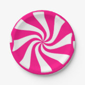 Rosa Pfefferminz-Süßigkeits-Wirbels-PapierTeller Pappteller (Vorderseite)