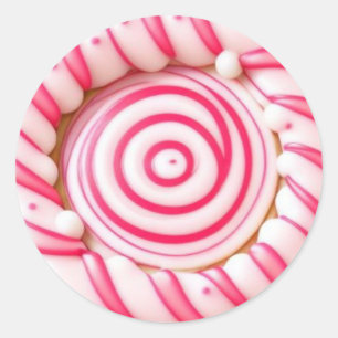 Rosa/PfefferminzCandy/Cookie/Klassischer Rundaufkl Runder Aufkleber