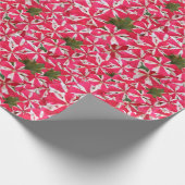 Rosa Pfefferminze-Blume Geschenkpapier (Ecke)