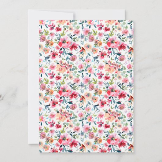 Rosa Pfefferminzgarten Rose Brautparty Einladung (Rückseite)