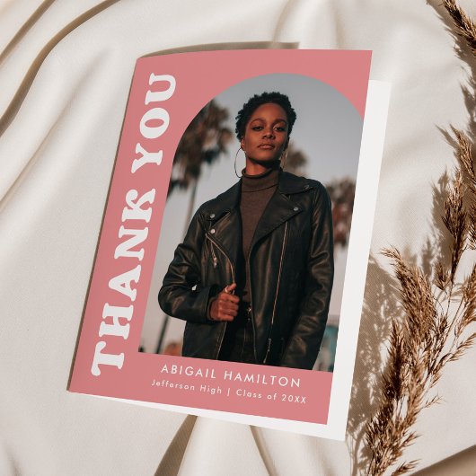 Rosa Pfeil 4 Foto Abschluss ausblenden Dankeskarte