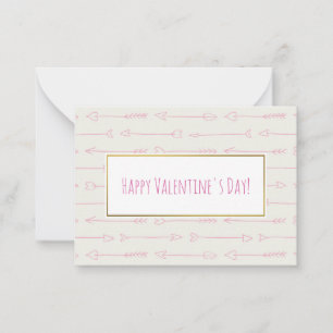 Rosa Pfeile Valentine Cards 100 Packung Mitteilungskarte