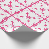 Rosa Pfeilmuster auf Weiß Geschenkpapier (Ecke)