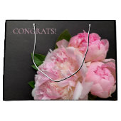 Rosa Pfennige auf dunklem Hintergrund Große Geschenktüte (Vorderseite)