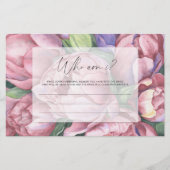 Rosa Pfennigfuchser - Wer bin ich Brautparty Briefpapier (Vorderseite)