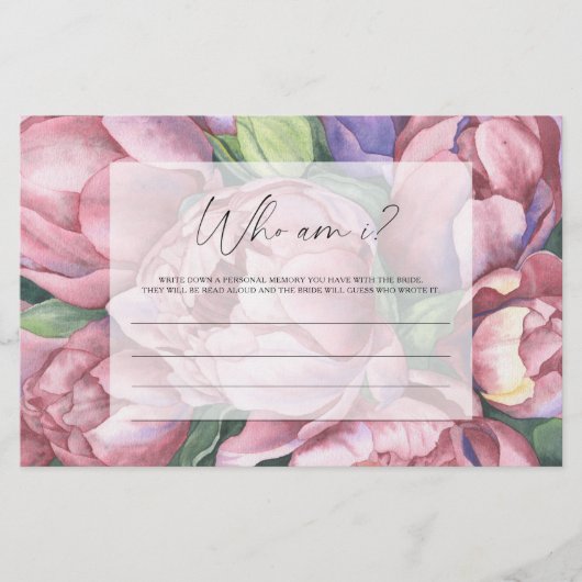 Rosa Pfennigfuchser - Wer bin ich Brautparty Briefpapier (Vorderseite)