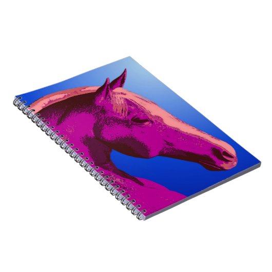 Rosa Pferd Head Abstrakte Tier Art Notebook Notizblock (Rechte Seite)