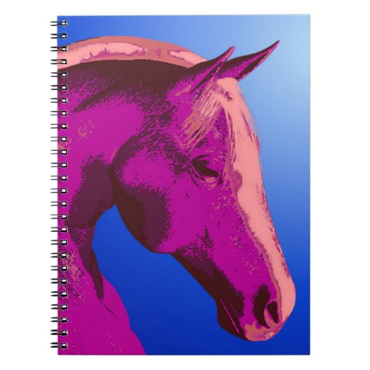 Rosa Pferd Head Abstrakte Tier Art Notebook Notizblock (Vorderseite)