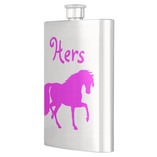 Rosa Pferd "Hers" Flachmann (Links)