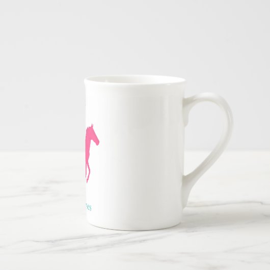 Rosa Pferd "I Liebe Pferde" Spezialität Tasse (Rechts)