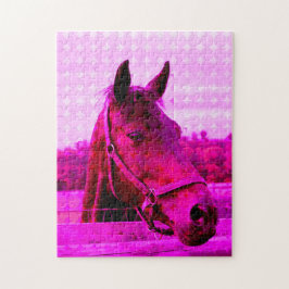 Rosa Pferd Modernes Foto Kunst, Spaß und Spaß Puzzle