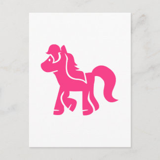 Rosa Pferd Postkarte
