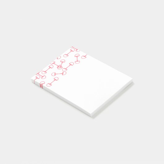 Rosa Pferde Bits Post-it Klebezettel (angewinkelt)