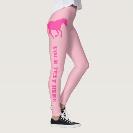 Rosa Pferde- oder Ponygewohnheitstext Leggings (Rechts)