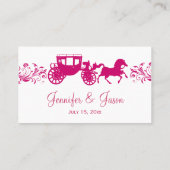 Rosa Pferde und Beförderung von Hochzeitstiteln Platzkarte (Rückseite)