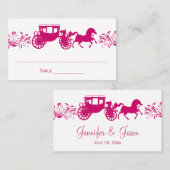 Rosa Pferde und Beförderung von Hochzeitstiteln Platzkarte (Vorne/Hinten)