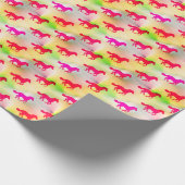Rosa Pferdeliebhaber-laufendes Pony-Reiterfohlen Geschenkpapier (Ecke)