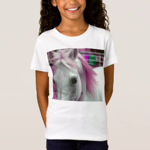 Rosa Pferdemädchen-T-Shirt T-Shirt