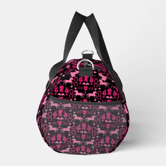 Rosa Pferdereiten Duffle Bag (Rechts)