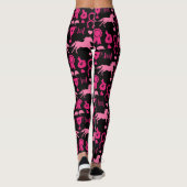 Rosa Pferdereiten Leggings (Rückseite)