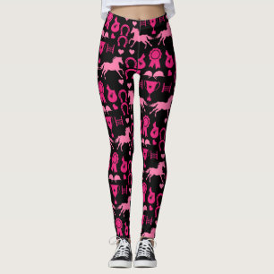 Rosa Pferdereiten Leggings