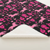 Rosa Pferdereiten Sherpadecke (3/4)