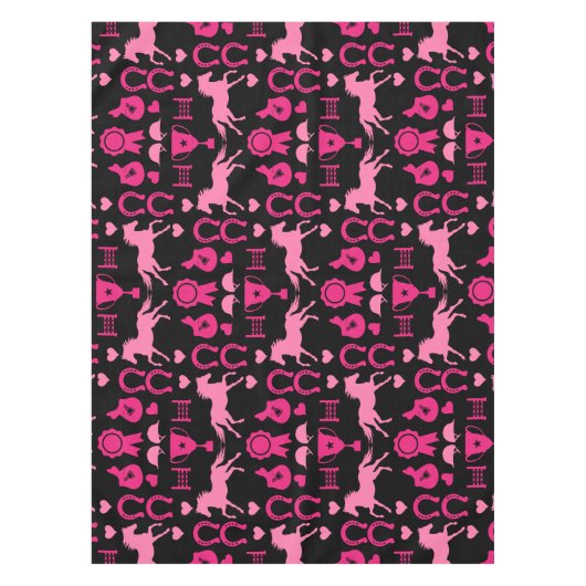 Rosa Pferdereiten Tischdecke (Vorderseite)