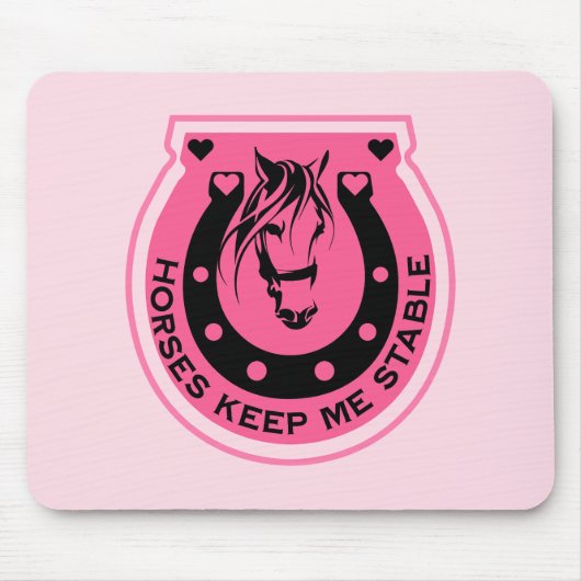 Rosa Pferderückenreiter Mousepad (Vorne)