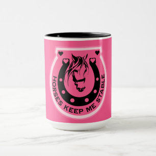 Rosa Pferderückenreiter Tasse