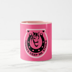 Rosa Pferderückenreiter Zweifarbige Tasse