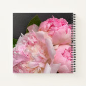 Rosa Pfingsteine auf dunkelgraue Hochzeit Notizblock (Rückseite)