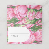 Rosa Pfingsteine - Hochzeiten Platzkarten (Außenseite Aufgefaltet)