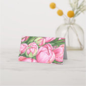 Rosa Pfingsteine - Hochzeiten Platzkarten (Rückseite)