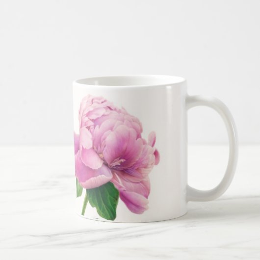 Rosa Pfingstrose auf Tasse (Rechts)