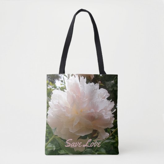 Rosa Pfingstrose Blossom.text. Tasche (Vorderseite)