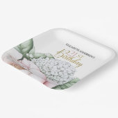 Rosa Pfingstrose-Blüten zum 21. Geburtstag Pappteller (Gewinkelt)