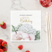 Rosa Pfingstrose Floral 70. Geburtstag Serviette (Beispiel)
